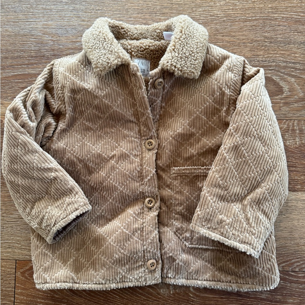Zara Tan Quilted Kids Puffer Jacket